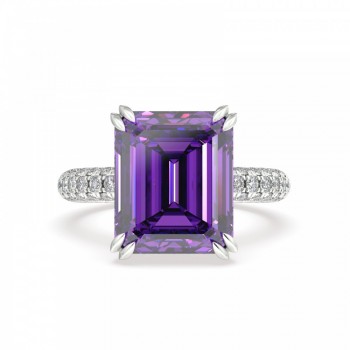 Ring with Diamonds of 0.94 ct and Amethyst of 4.85 ct