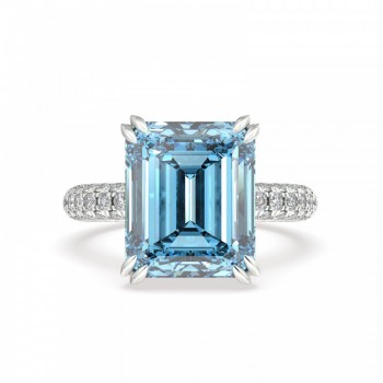 Ring with Diamonds of 0.94 ct and Aquamarine of 4.85 ct
