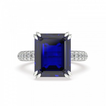 Ring with 0.94 ct. diamonds and 4.85 ct. Blue Quartz