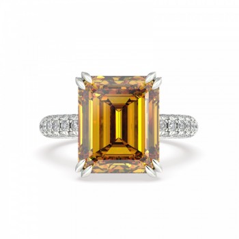 Ring with Diamonds of 0.94 ct and Citrine of 4.85 ct