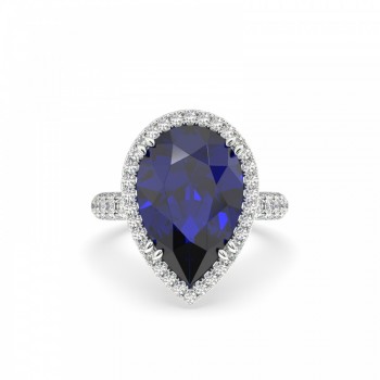 Ring with 1.33 ct. diamonds and 7 ct. Blue Quartz