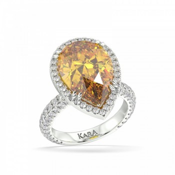 Ring with 1.33 ct Diamonds and 7 ct Citrine