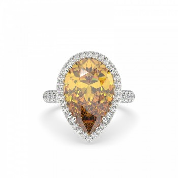 Ring with 1.33 ct Diamonds and 7 ct Citrine