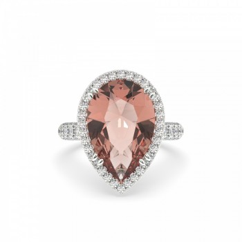 Ring with 1.33 ct Diamonds and 7 ct Smoky Quartz