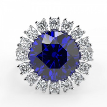 Ring with 1.39 ct diamonds and 9.58 ct Tanzanite