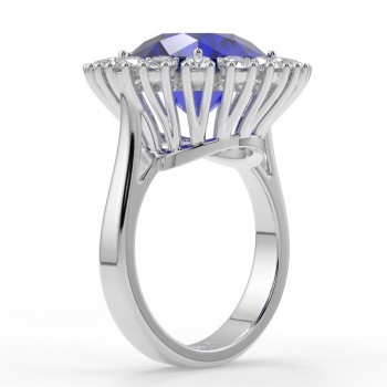 Ring with 1.39 ct diamonds and 9.58 ct Tanzanite