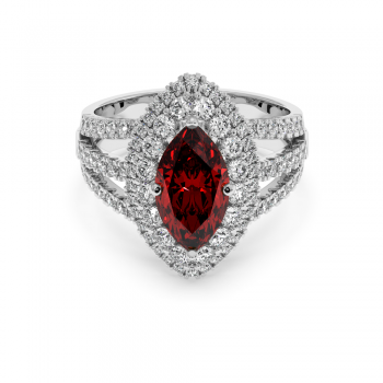 Ring with 1.41 ct. Diamonds and 1.50 ct. Ruby
