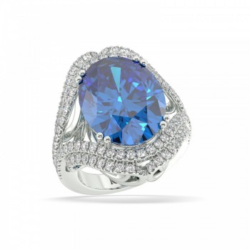 Ring with 1.41 ct diamonds and 13.31 ct Tanzanite