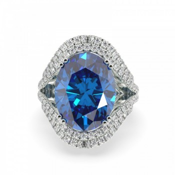 Ring with 1.41 ct diamonds and 13.31 ct Tanzanite