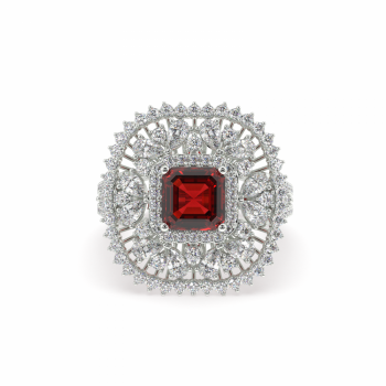 Ring with 1.62 ct. Diamonds and 1.56 ct. Ruby