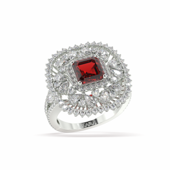 Ring with 1.62 ct. Diamonds and 1.56 ct. Ruby