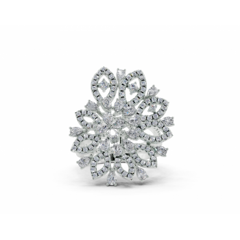 1.09ct Pear Cut diamond ring with 0.65ct round diamonds