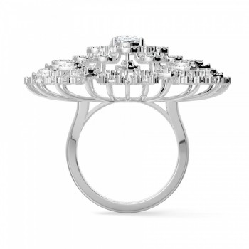 Ring with 1.03ct oval diamond and 1.05ct round diamonds