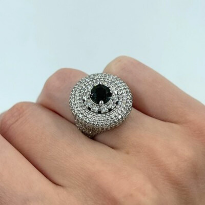 Ring with 2.13 ct Diamonds and 1.30 ct Tourmaline
