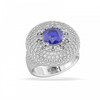 Ring with 2.65 ct Diamonds and 1.43 ct Tanzanite