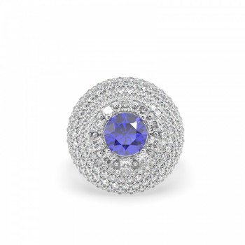 Ring with 2.65 ct Diamonds and 1.43 ct Tanzanite