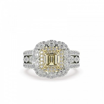 Ring with 0.92ct Fancy Diamonds and 0.65ct Diamonds