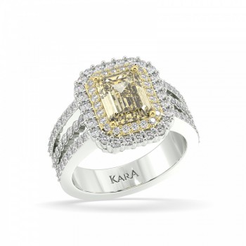 Ring with 1.54ct Fancy Diamonds and 0.81ct Round Diamonds