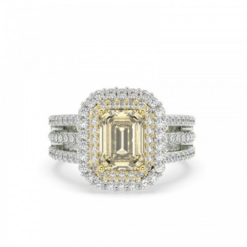 Ring with 1.54ct Fancy Diamonds and 0.81ct Round Diamonds