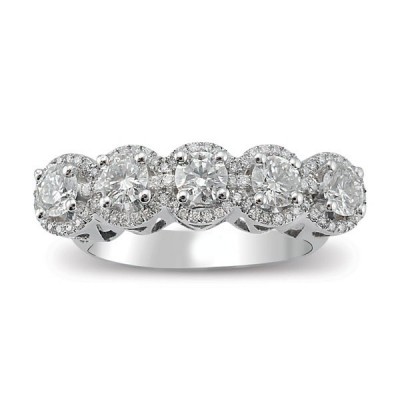 Ring with central diamonds of 0.92 ct and side diamonds of 0.44 ct