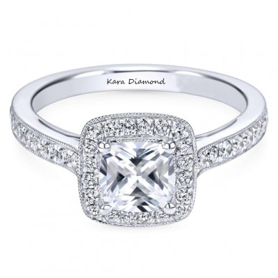 Engagement ring with central diamond of 0.70 ct and side diamonds of 0.40 ct