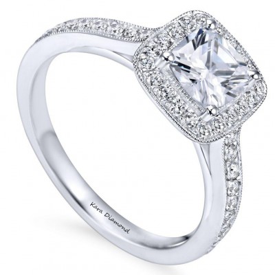 Engagement ring with central diamond of 0.70 ct and side diamonds of 0.40 ct