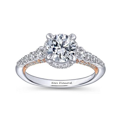 Engagement ring with central diamond of 0.70 ct and side diamonds of 0.50 ct