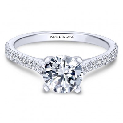 Engagement ring with central diamond of 0.50 ct and side diamonds of 0.35 ct