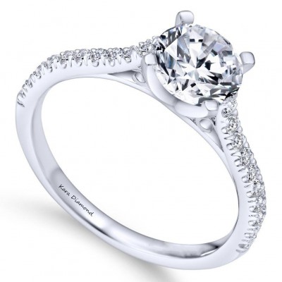 Engagement ring with central diamond of 0.50 ct and side diamonds of 0.35 ct