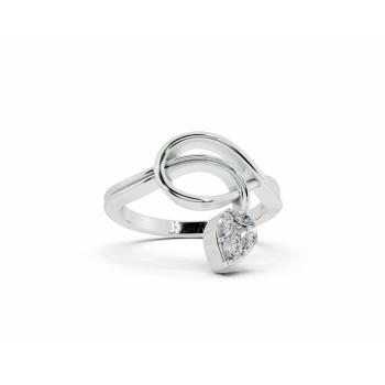 Ring with 0.06ct Marquise Cut diamond, 0.03ct Princess Cut diamond and a 0.06ct Pear Cut diamond