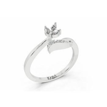 Ring with 0.07ct Marquise Cut diamonds and 0.03ct round diamonds