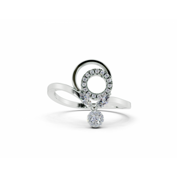 Ring with 0.07ct Marquise Cut diamonds and 0.11ct round diamonds