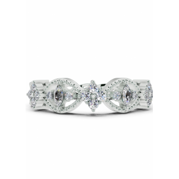 Ring with 0.07ct Marquise Cut diamonds and 0.20ct round diamonds