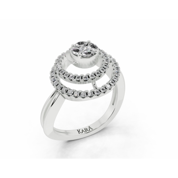 Ring with 0.10 ct Marquise Cut diamonds, 0.04 ct Princess Cut diamonds and 0.26 ct round diamonds