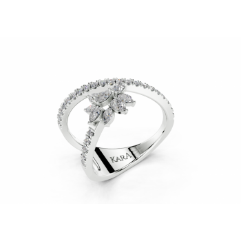 Ring with 0.10ct Marquise Cut diamonds, 0.26ct Pear Cut diamonds and 0.28ct round diamonds