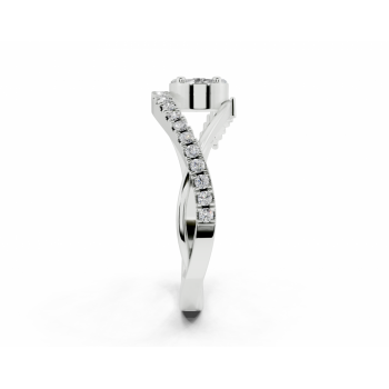 Ring with 0.10ct Marquise Cut diamonds, 0.04ct Princess Cut diamonds and 0.20ct round diamonds