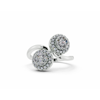 Ring with 0.20ct Marquise Cut diamonds, 0.10ct Princess Cut diamonds and 0.21ct round diamonds