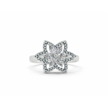 Ring with 0.22ct Marquise Cut diamonds and 0.09ct round diamonds 