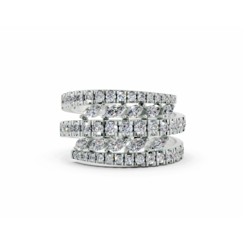Ring with 0.23ct Marquise Cut diamonds and 0.70ct round diamonds