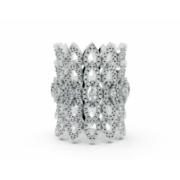 Ring with 0.26ct Marquise Cut diamonds and 1.72ct round diamonds