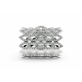 Ring with 0.26ct Marquise Cut diamonds and 1.72ct round diamonds