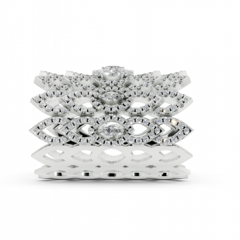 Ring with 0.26ct Marquise Cut diamonds and 1.72ct round diamonds