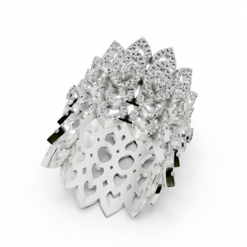 Ring with 0.26ct Marquise Cut diamonds and 1.72ct round diamonds