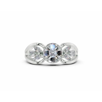 Ring with 0.30ct Marquise Cut diamonds, 0.10ct Pear Cut diamonds and 0.10ct Princess Cut diamonds