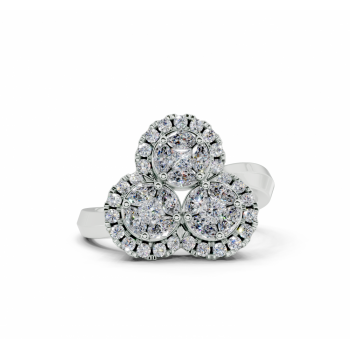 Ring with 0.30ct Marquise Cut diamonds, 0.14ct Princess Cut diamonds and 0.22ct round diamonds
