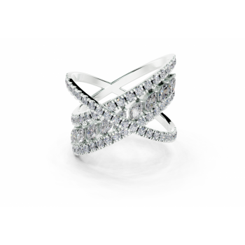 Ring with 0.34ct Marquise Cut diamonds and 0.78ct round diamonds