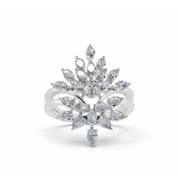 Ring with 0.48ct Marquise Cut diamonds and 0.51ct Pear Cut diamonds