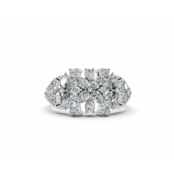 Ring with 0.56ct Marquise Cut diamonds, 0.10ct Pear Cut diamonds and 0.12ct round diamonds