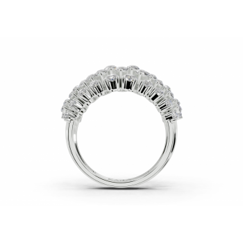 Ring with 0.95ct Marquise Cut diamonds and 1.59ct Pear Cut diamonds