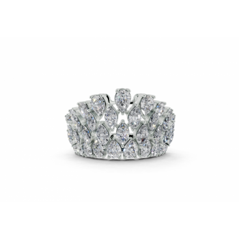 Ring with 0.95ct Marquise Cut diamonds and 1.59ct Pear Cut diamonds